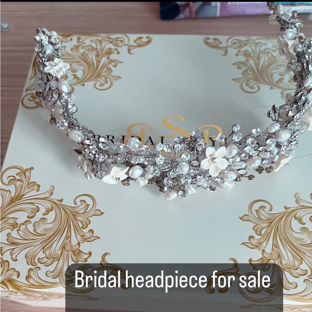 Beautiful bridal headpiece can be worn with your hair up or down